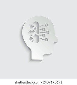 paper ai icon vector Artificial intelligence icon logo 