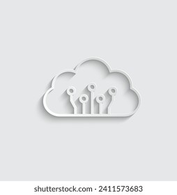 paper ai icon vector Artificial intelligence icon logo