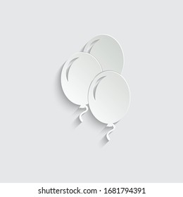 Globo de aire de papel - icono de vector negro 