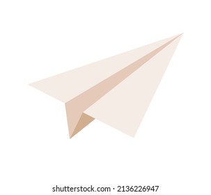 Paper air plane flying. Origami paper plane icon. Aircraft sign. Vector flat illustration