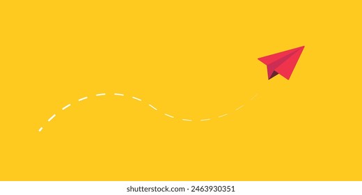 Paper air plane flying vector illustration.different concept.