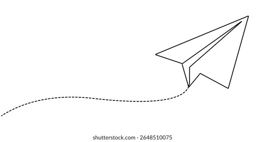 Ícone de linha única de plano de papel, Ícone de linha contínua de plano de papel, plano de papel desenhado à mão vetor de estilo de arte de uma linha isolado no fundo branco, plano de papel desenho contínuo de uma linha.