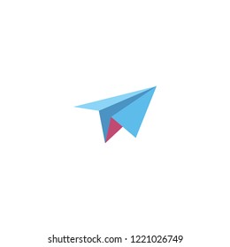 Paper airplane 3D flat isometric icon symbol. Flat creative illustration idea.