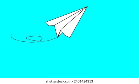 paper airplane with blue background