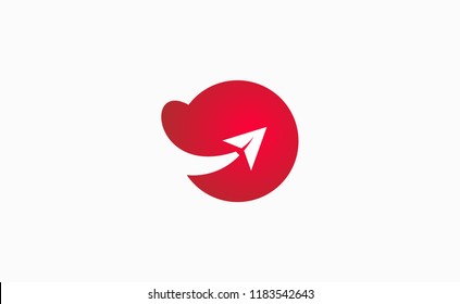 Paper airplane button. Vector icon