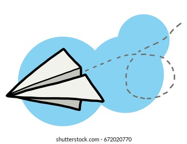 paper airplane / cartoon vector and illustration, hand drawn style, isolated on white background.