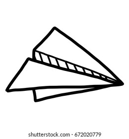 paper airplane / cartoon vector and illustration, black and white, hand drawn, sketch style, isolated on white background.