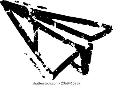 Paper Airplane Chalk Drawing Illustration Vector Isolated