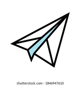 paper airplane color icon vector. paper airplane sign. isolated symbol illustration