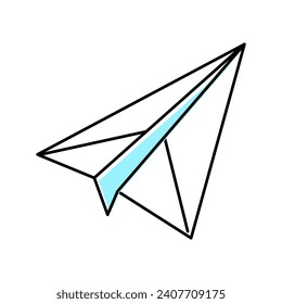 paper airplane color icon vector. paper airplane sign. isolated symbol illustration