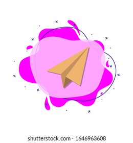 Papier-Flugzeugfarbensymbol. Einfache farbige Vektorillustration von Bildungs-Icons für i und ux, Website oder mobile Applikationen