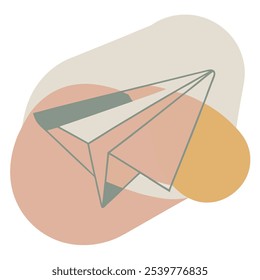  Paper airplane. Continuous line drawing, Vector business icon message illustration on white background