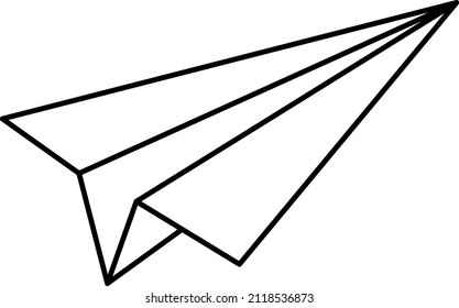contorno de avión de papel plano vector simple
