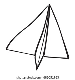 Paper airplane doodle. Back to school elementary study symbol