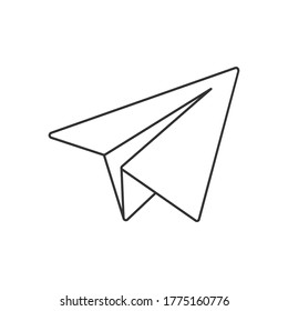 Paper airplane. Empty polygon. Simple vector icon isolated on a white background for websites and apps, logo, label or sticker

