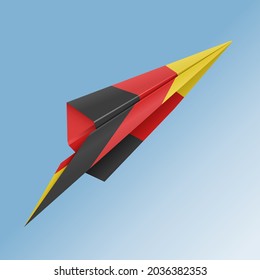 paper airplane with the flag of the country germany vector