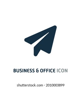 Paper Airplane Flat Icon, Business and Office Icon, For Web, App, And Presentation. Eps 10