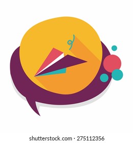 paper airplane flat icon with long shadow