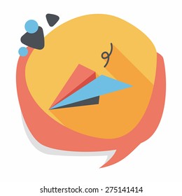 paper airplane flat icon with long shadow