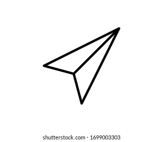 Paper airplane flat icon. Thin line signs for design logo, visit card, etc. Single high-quality outline symbol for web design or mobile app. Paper airplane outline pictogram.