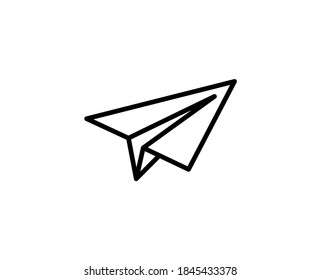 Paper airplane flat icon. Thin line signs for design logo, visit card, etc. Single high-quality outline symbol for web design or mobile app. Paper airplane outline pictogram.