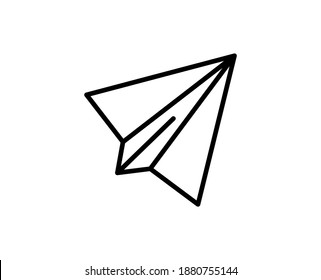 Paper airplane flat icon. Thin line signs for design logo, visit card, etc. Single high-quality outline symbol for web design or mobile app. Paper airplane outline pictogram.