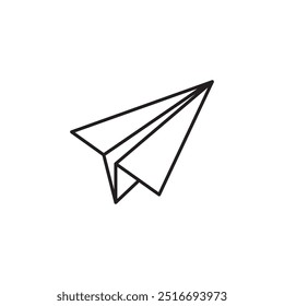 Paper airplane flat icon. Thin line trendy style illustration for web and app..eps