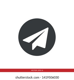Paper airplane flat icon - vector
