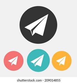 Paper Airplane Flat Icons