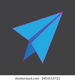 Icono de Vector plano de avión de papel