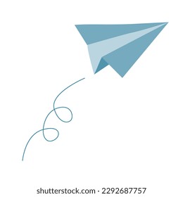 paper airplane flies - icon in a flat style 