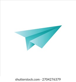 Paper airplane in flight representing message sending and communication concepts