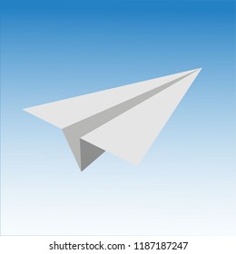 Paper airplane fly vector