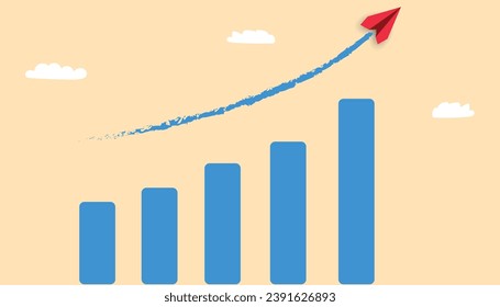 paper airplane flying in different direction on blue background. Business concept for new idea, creativity, innovation and solution.