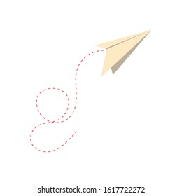 paper airplane flying isolated icon vector illustration design