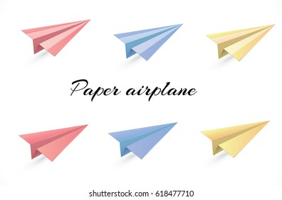 Paper airplane flying in the sky.vector illustration