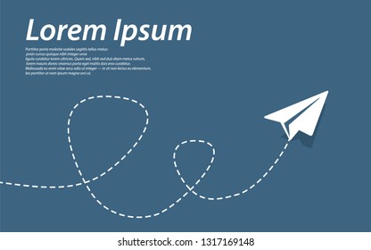 paper airplane flying. Start up, freedom, dream concept to the target. startup. creative idea