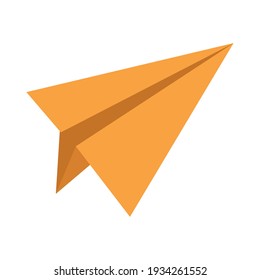 paper airplane flying toy icon vector illustration design