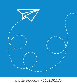 Paper airplane flying vector illustration