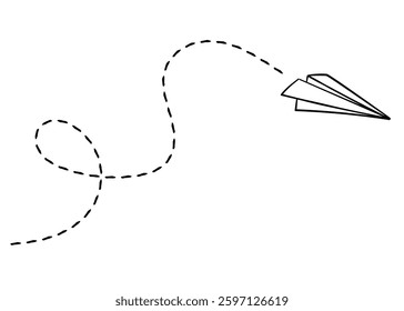 Paper Airplane. Hand Drawn Vector Illustration.