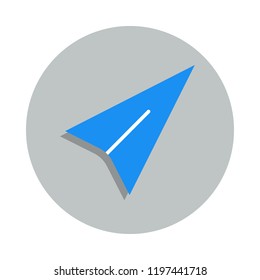 paper airplane icon in badge style. One of web collection icon can be used for UI, UX