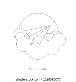 Paper airplane icon digital purple for any design