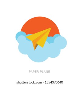 Paper airplane icon digital purple for any design