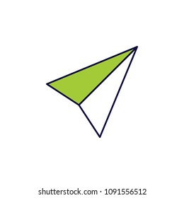 paper airplane icon. Element of simple colored web icon for mobile concept and web apps. Isolated paper airplane icon can be used for web and mobile. Premium icon on white background
