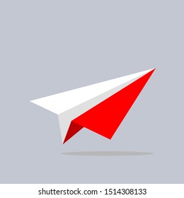 Paper airplane icon in flat design