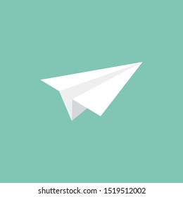 Paper airplane icon. Flat style. Vector illustration.