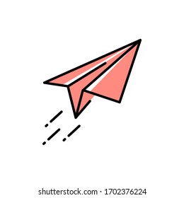 Paper Airplane Icon Flat Vector