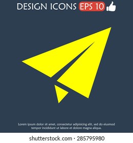 Paper airplane icon. Flat Vector illustration EPS