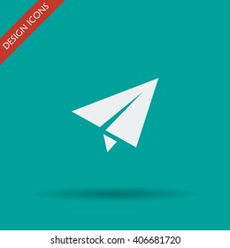 Paper airplane icon. Flat Vector illustration EPS