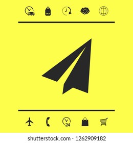 Paper airplane icon. Graphic elements for your design